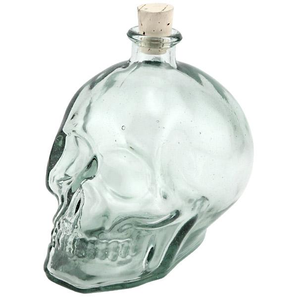 Skull Shaped Hand Blown Glass Decanter - 1 Liter