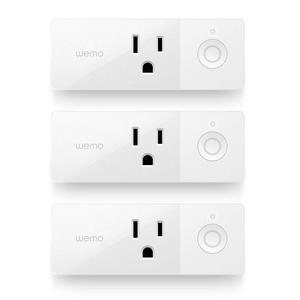 Wemo Mini Smart Plug 3-pack, Wi-Fi Enabled, Works with Amazon Alexa and Google Assistant