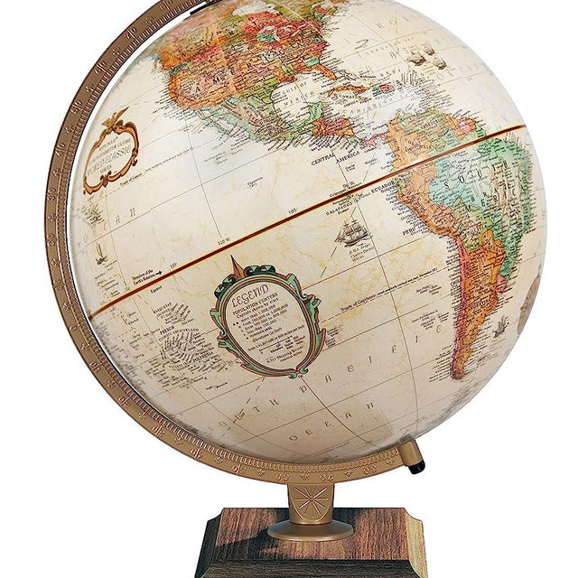 Replogle 12" Antique World Classic Globe with square base 12"/30cm diameter