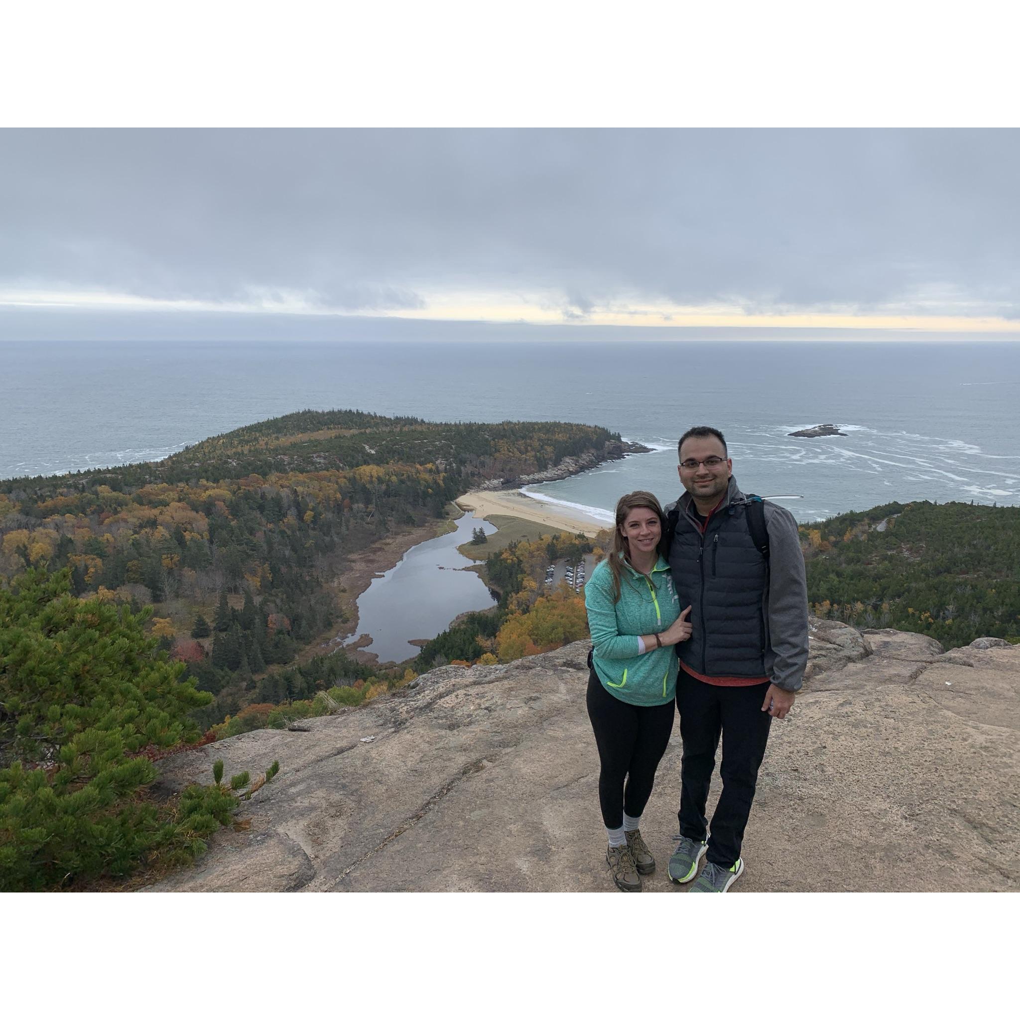 Top of Beehive Trail in Acadia National Park, Maine 2020