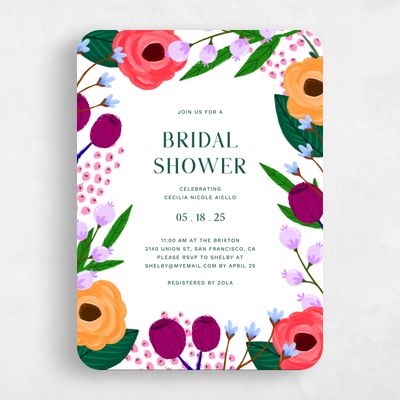 Green Rounded Wedding Wedding Shower Invitation - Ybel Frame