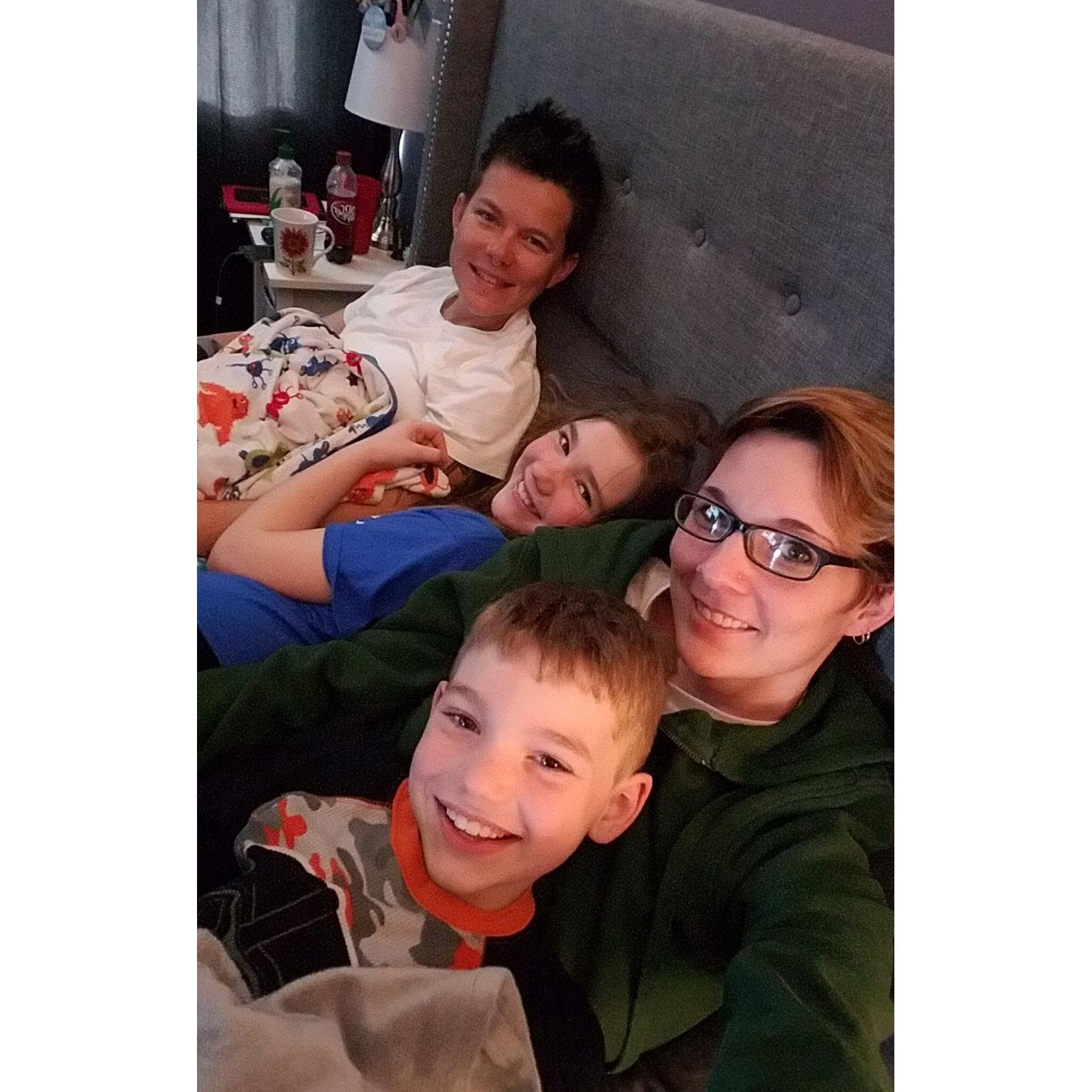 Every favorite day this little unit enjoys... starts and ends with a cuddlefest in bed!