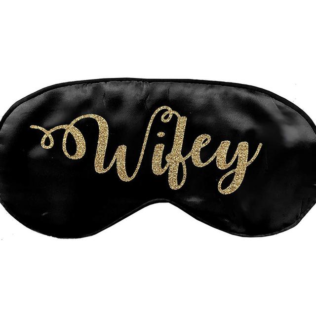 Classy Bride - Wifey Silk Bride Sleep Eye Mask - Black and Gold