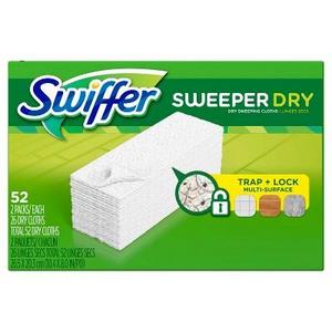 Swiffer Sweeper Dry Refills Unscented, 52ct