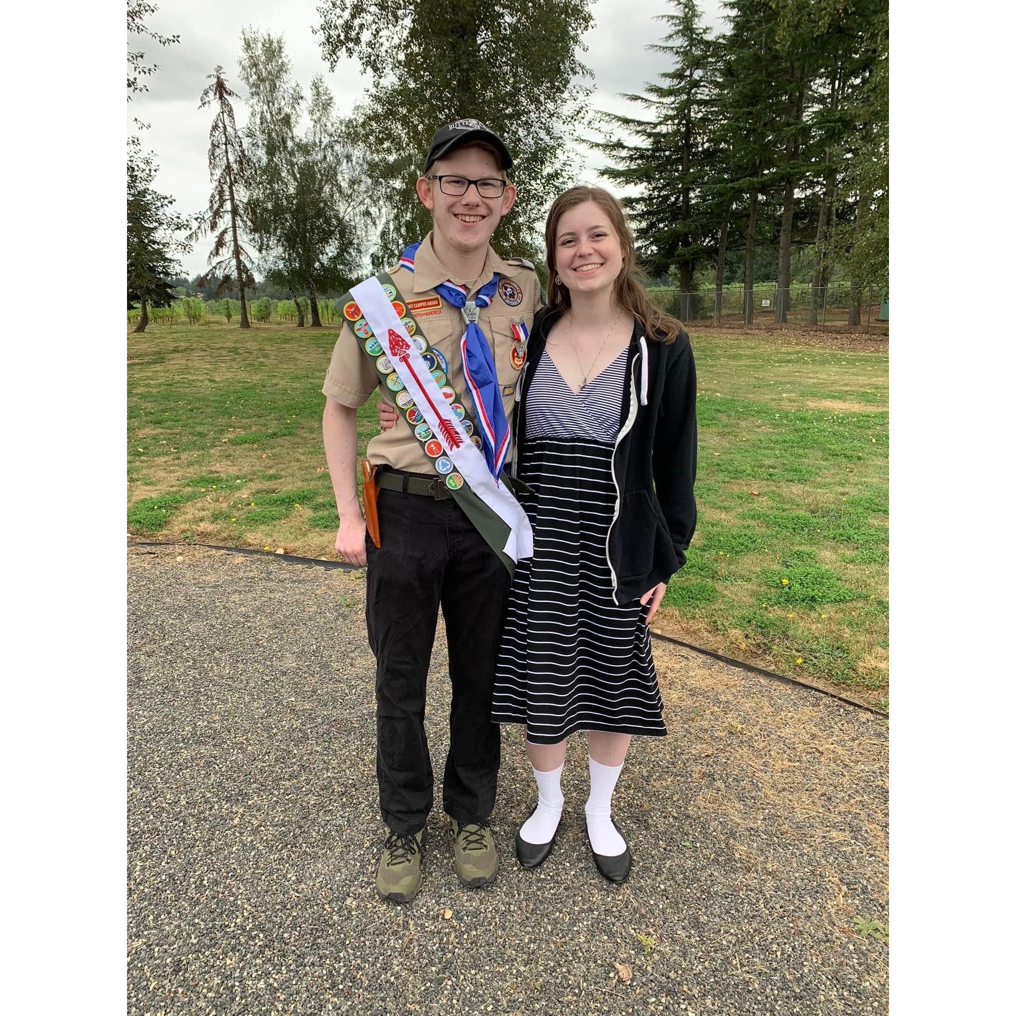 Clayton finally got to have his Eagle Scout Ceremony 2 years late