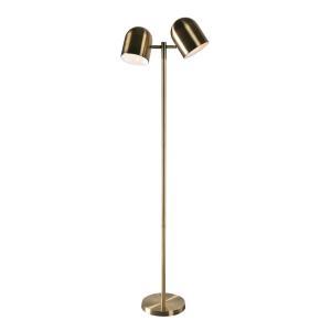 Alden 57 in. Antique Brass Floor Lamp with Antique Brass Shade