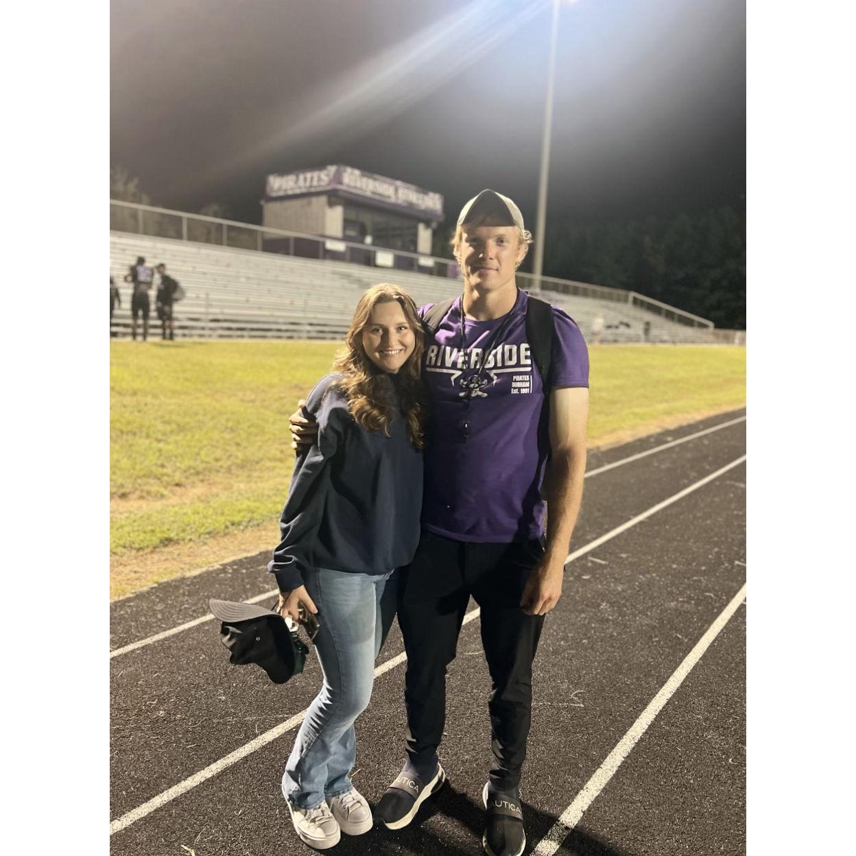 After Alex's first time coaching a football game!