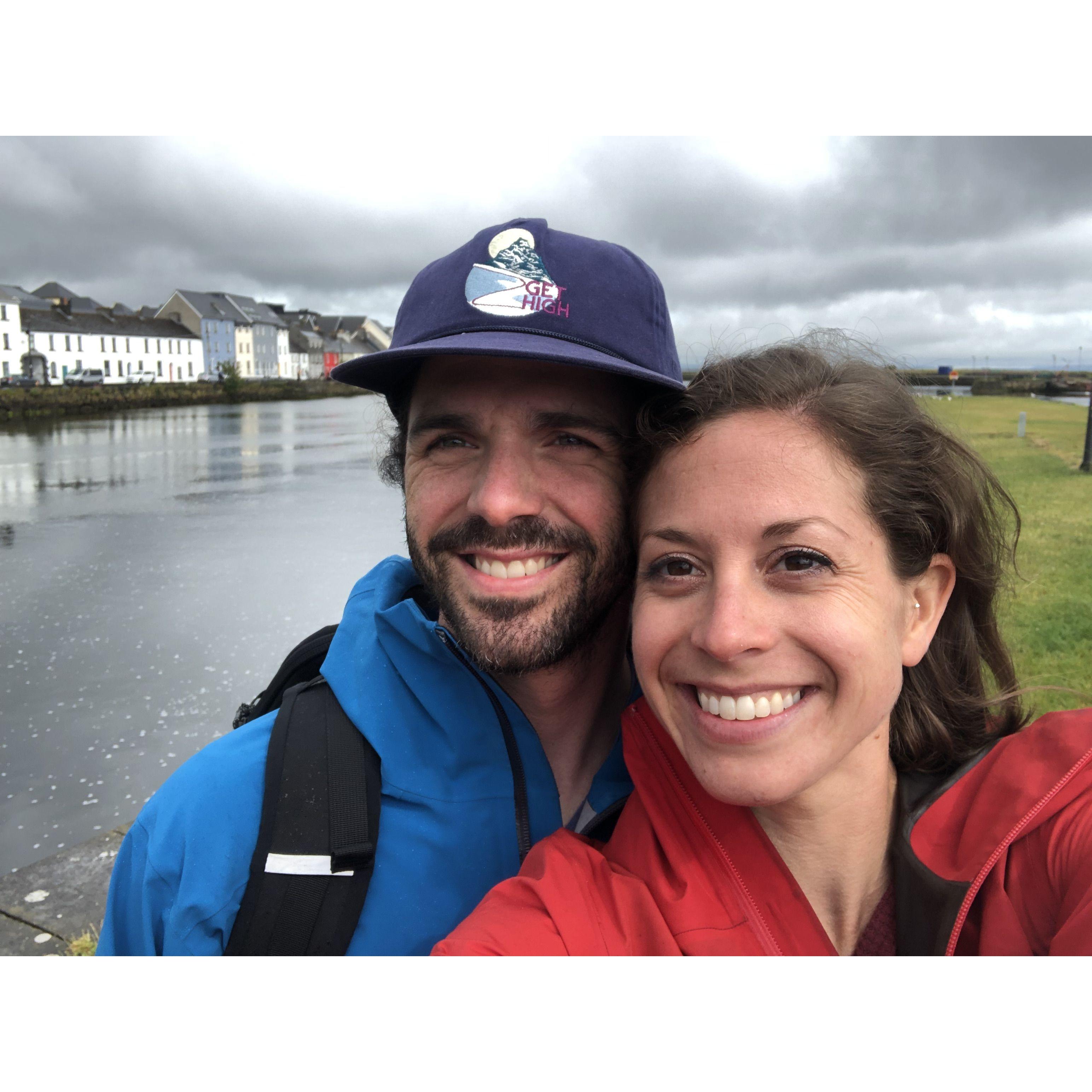 Walking along the water in Galway Ireland