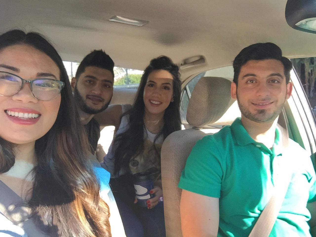 On our way to Universal Studios with Fadi and Merna!