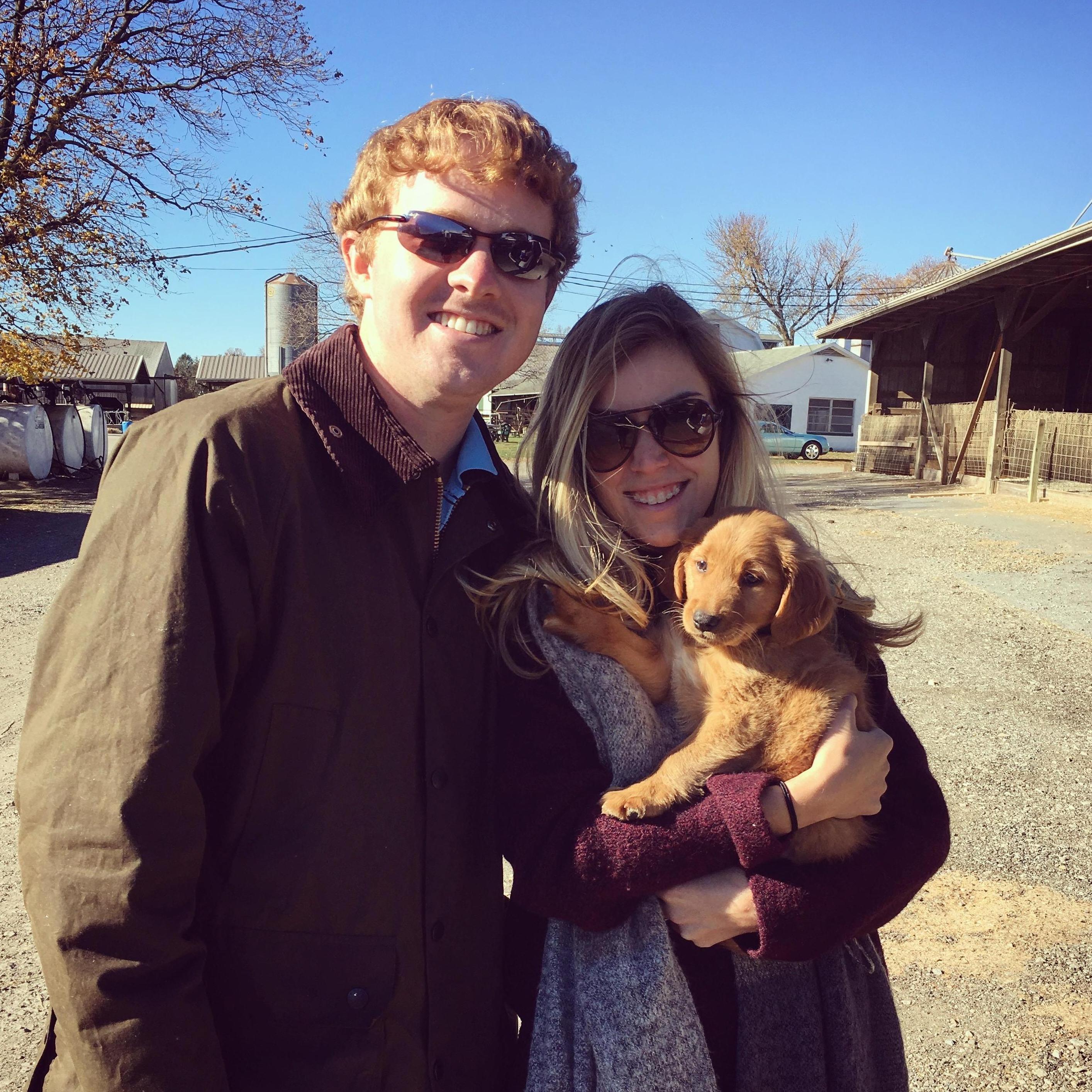 The arrival of puppy Champ to the Fletcher Family, 2016!