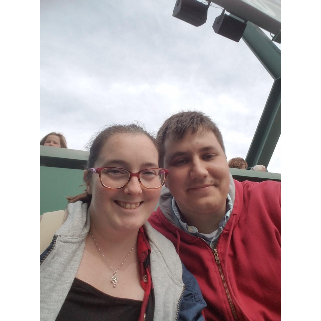 Sitting on the Green Monster