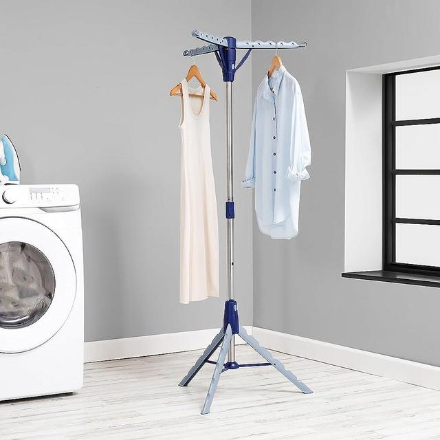 Honey-Can-Do Collapsible Tripod Clothes Drying Rack, Blue DRY-09866 Chrome
