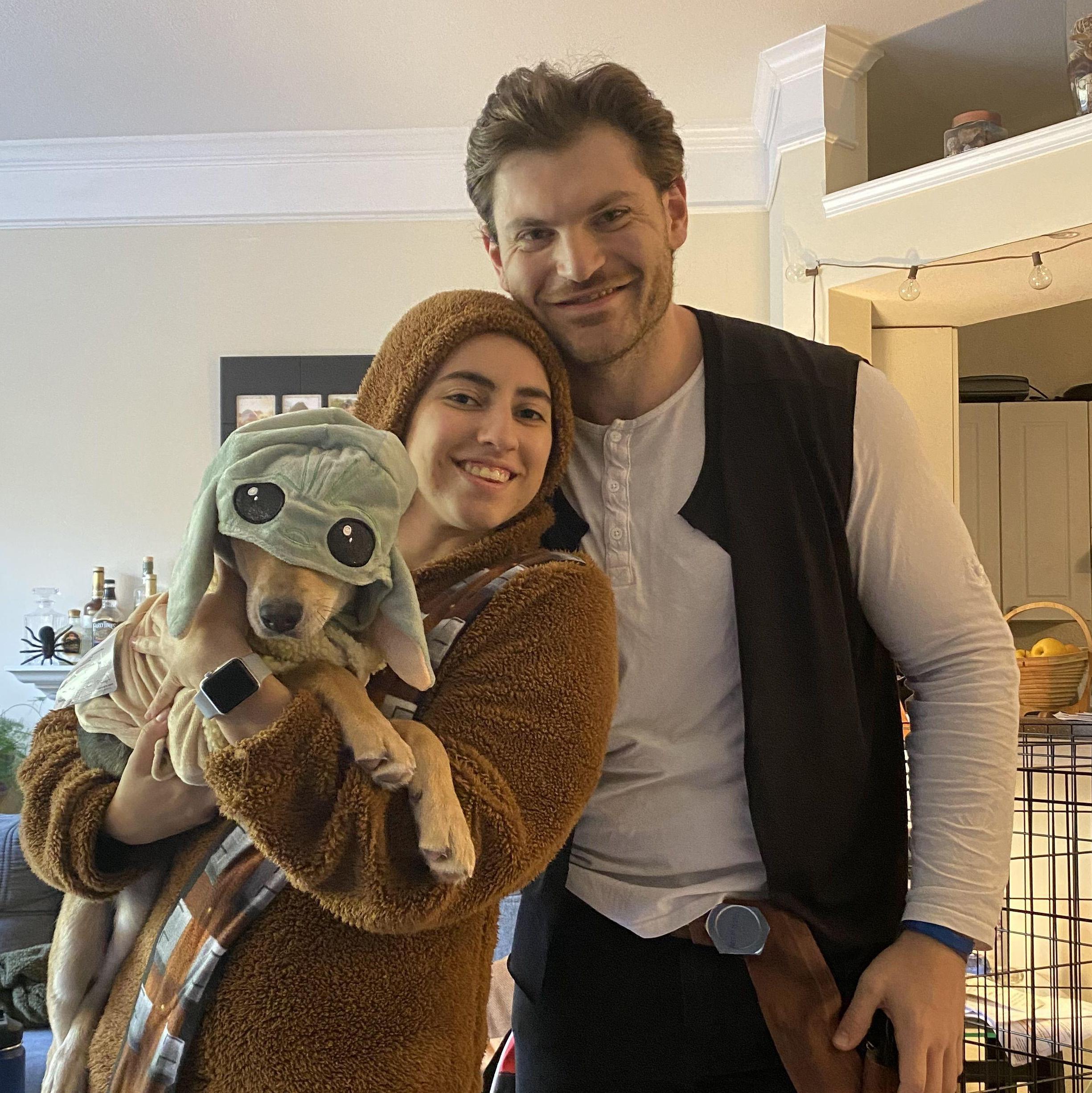 Halloween in our first apartment with our first puppy :)