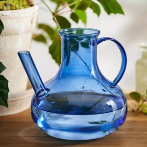 Addie Glass Watering Can, Blue