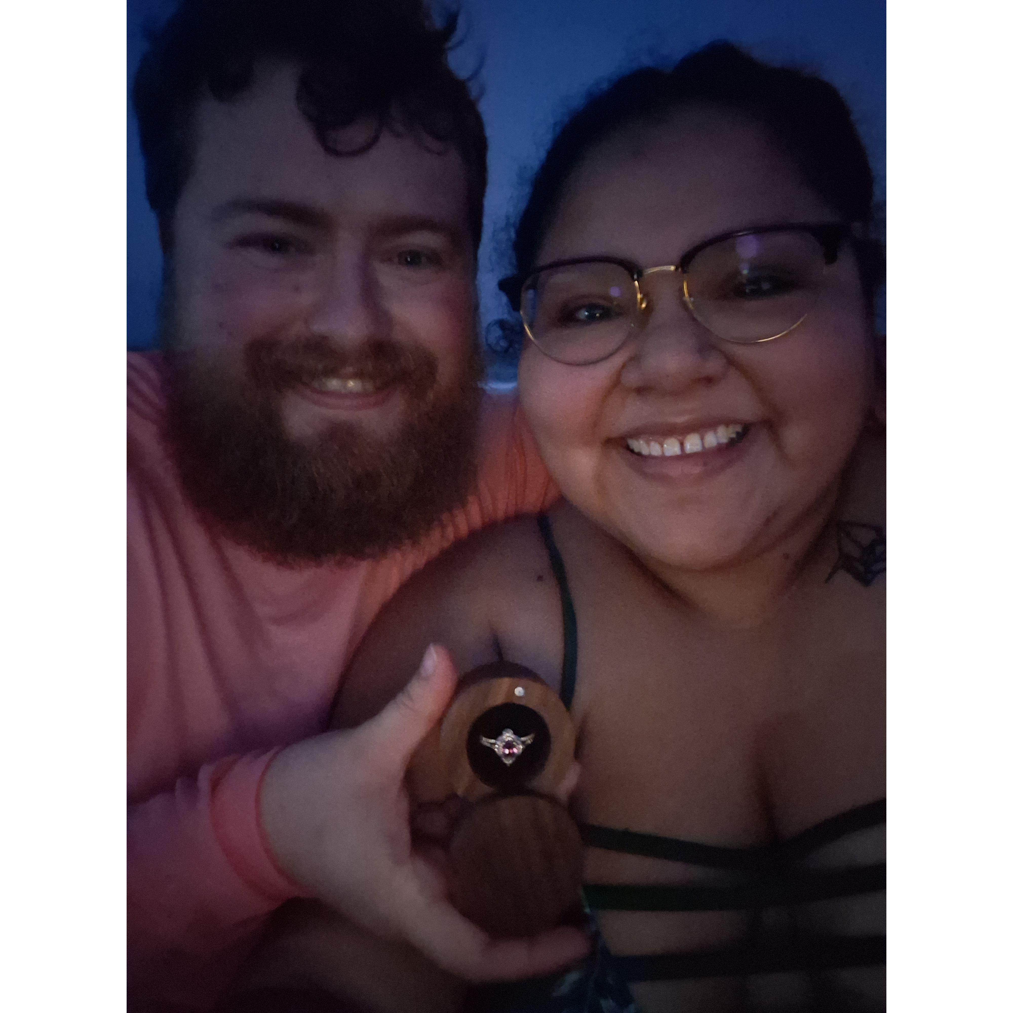 The night he proposed on the beach of North Padre!