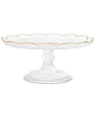 10" Gold Cake Plate with Shiny Gold Edge, Created for Macy's