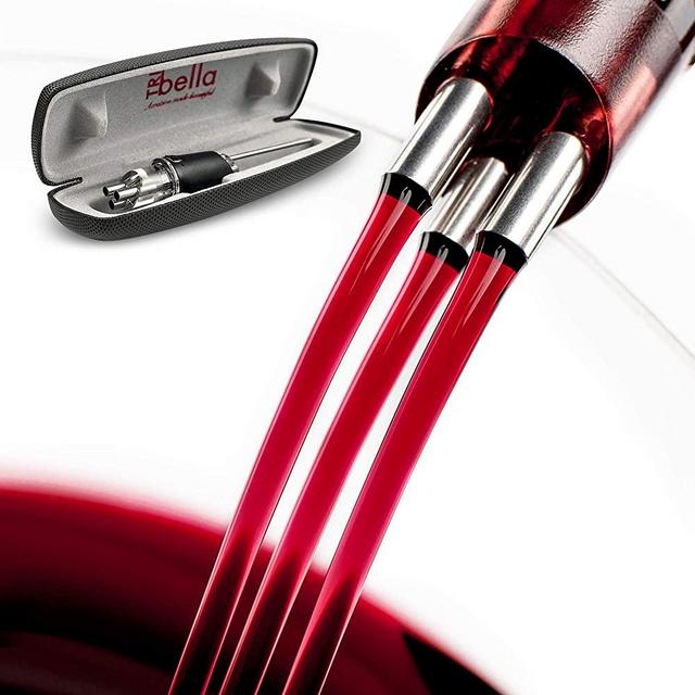Classic Wine Aerator, Multi-Stream Wine Aeration Device, 3 Stainless Steel Spouts, Handmade, Easy-to-Use, No-Drip Wine Pouring Accessory in Easy-to-Carry Protective Case – TRIbella