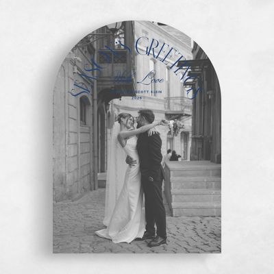 Light Navy, Blue Holiday Card - Carrington