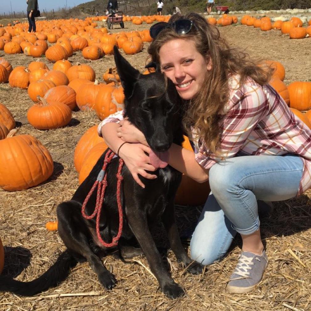 Katie and Zula at the pumpkin patch - October 2018