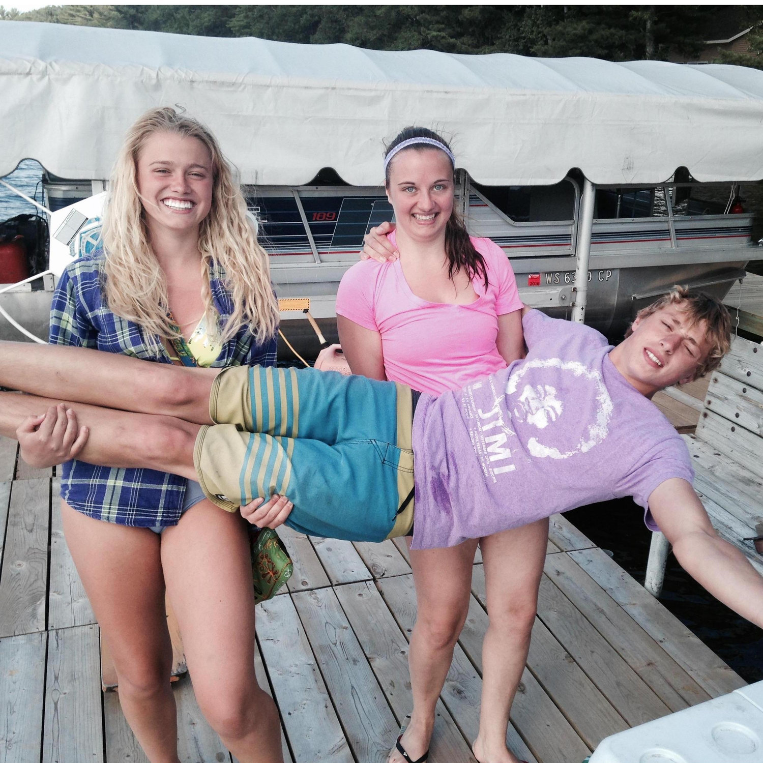 This photo was taken back in 2014, the summer before we started dating. A bunch of members of the ski show would go over to Henry's grandma's to ski for the day.