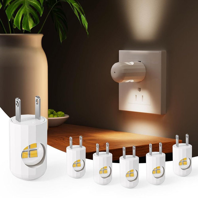GEPLAD 6-Pack LED Night Light Plug-in Wall Outlet Light, Soft White,Dusk to Dawn Nightlight,Ambient Lighting,Nightlight for Bedroom, Bathroom, Nursery, Hallway, Kitchen