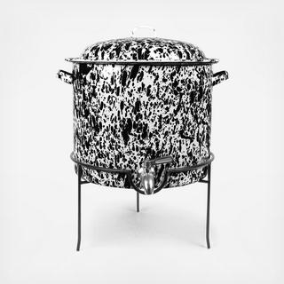 Splatter Enamelware Beverage Dispenser With Stand