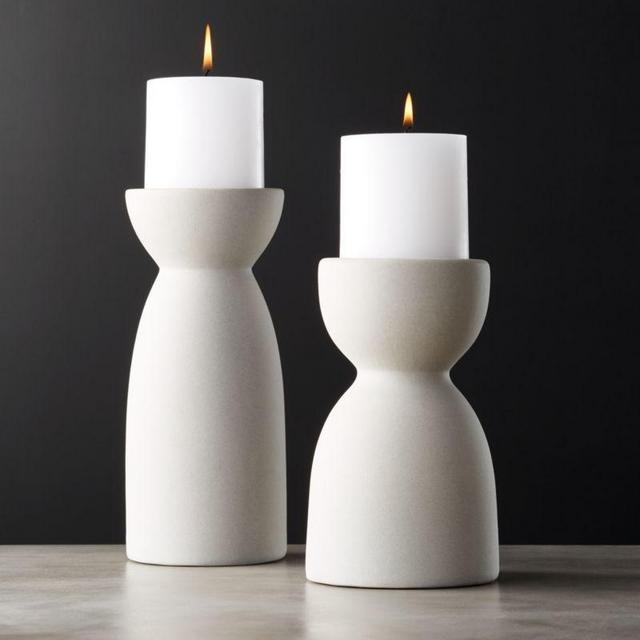 Borough Ceramic Pillar Candle Holders