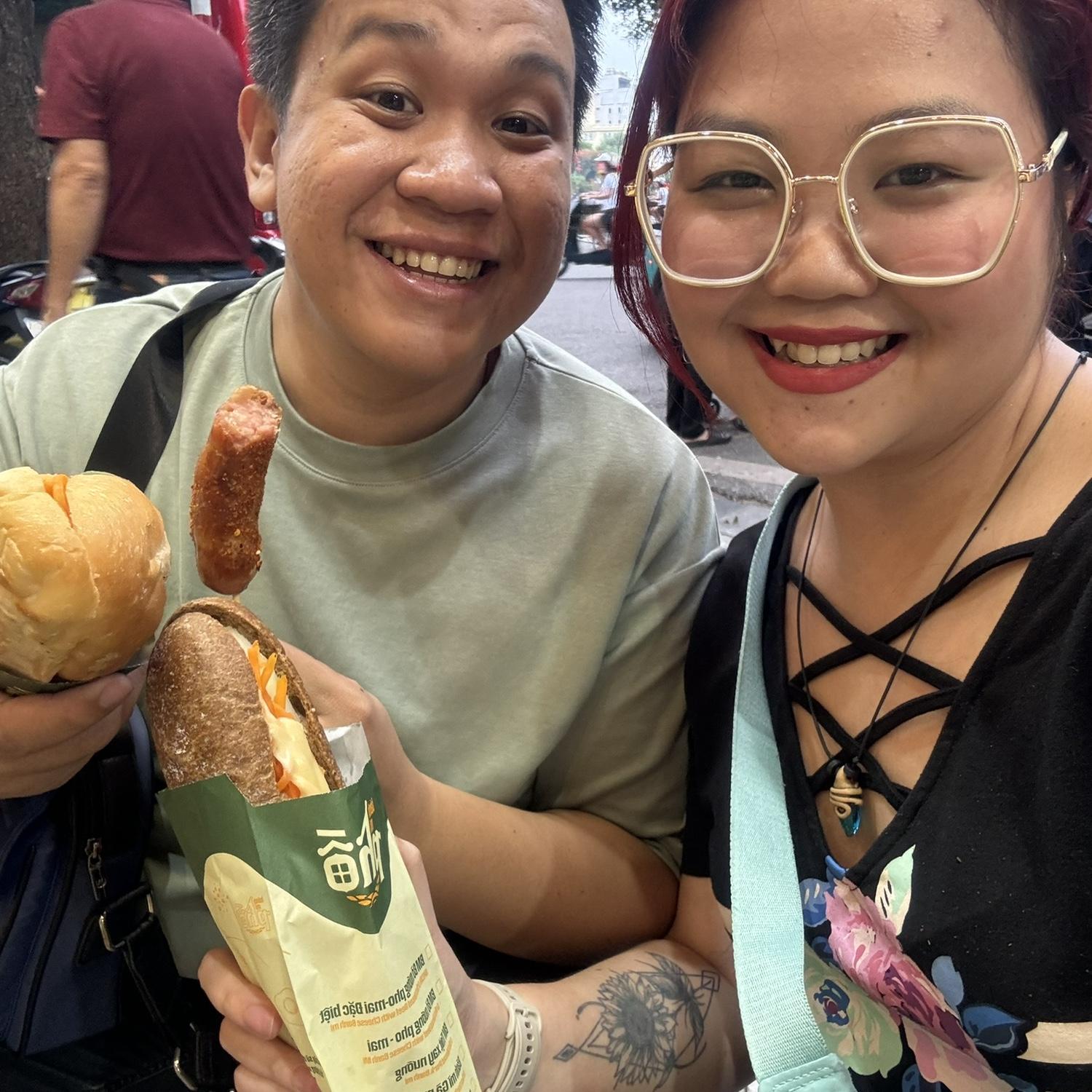 Tried banh mi in Hanoi, Vietnam