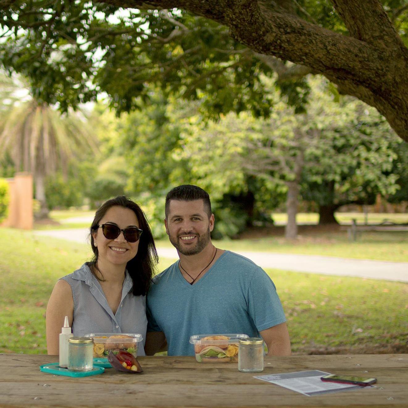 Enjoying a picnic at Fruit & Spice Park