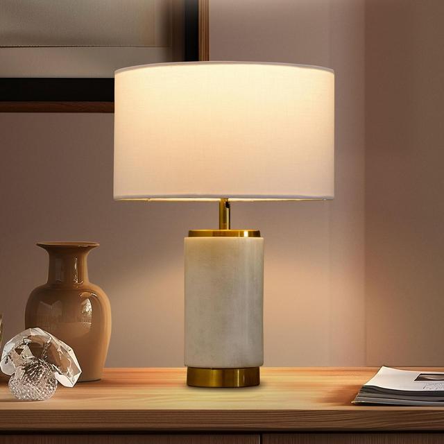 Brightech Arden 17" LED Modern Marble Table Lamp with USB Port