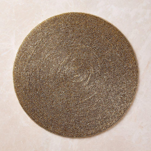 Beaded Linens Placemat, Gold