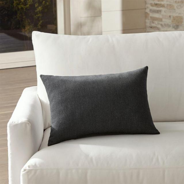 Sunbrella Charcoal Outdoor Lumbar Pillow