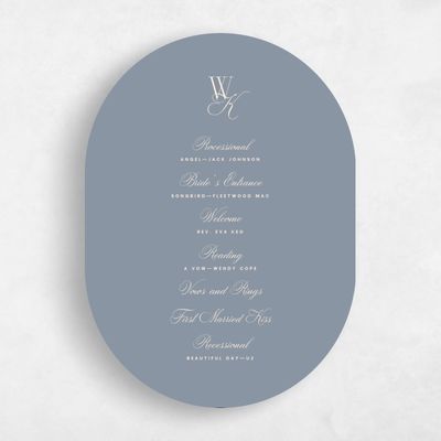 Blue Oval Wedding Program - Lux