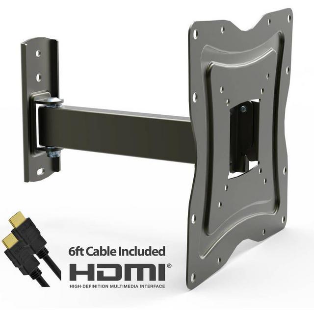 Full-Motion Wall Mount for 10"- 50" TVs with Tilt and Swivel Articulating Arm and HDMI Cable (UL Certified)