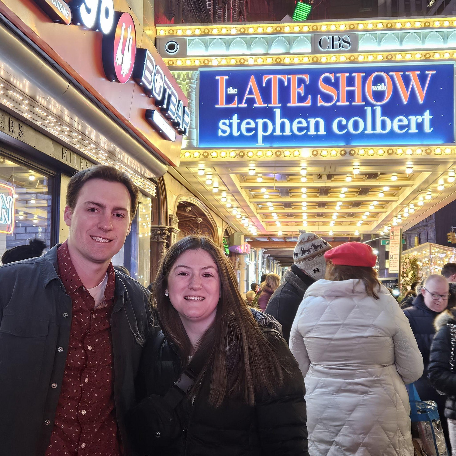 Jordan and Madeline are big fans of "The Late Show" with Stephen Colbert! Pictures are prohibited inside the theater, but they were able to be pulled up on stage as part of the opening act!