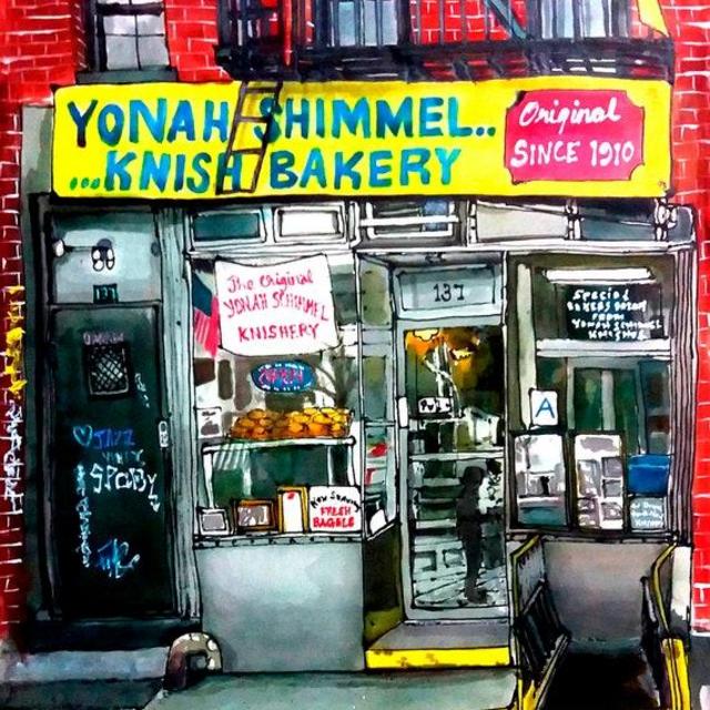 Print on Canvas Yonah Schimmel Knishery Lower East Side NY NYC Jewish Restaurant Knish Diner PJ Cobbs Arts