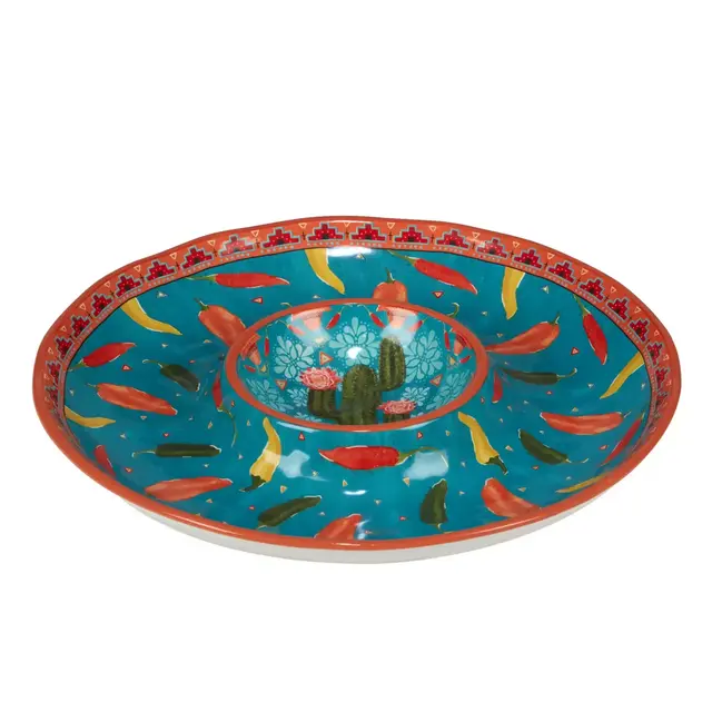 Certified International Santa Fe 13.5-Inch Round Chip & Dip Bowl