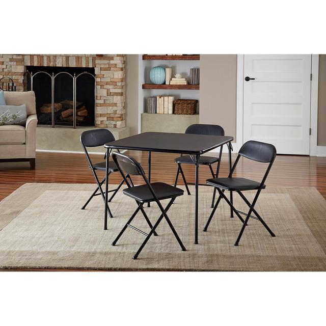 Mainstays Padded (4-Pack) Fabric Folding Chair in Black