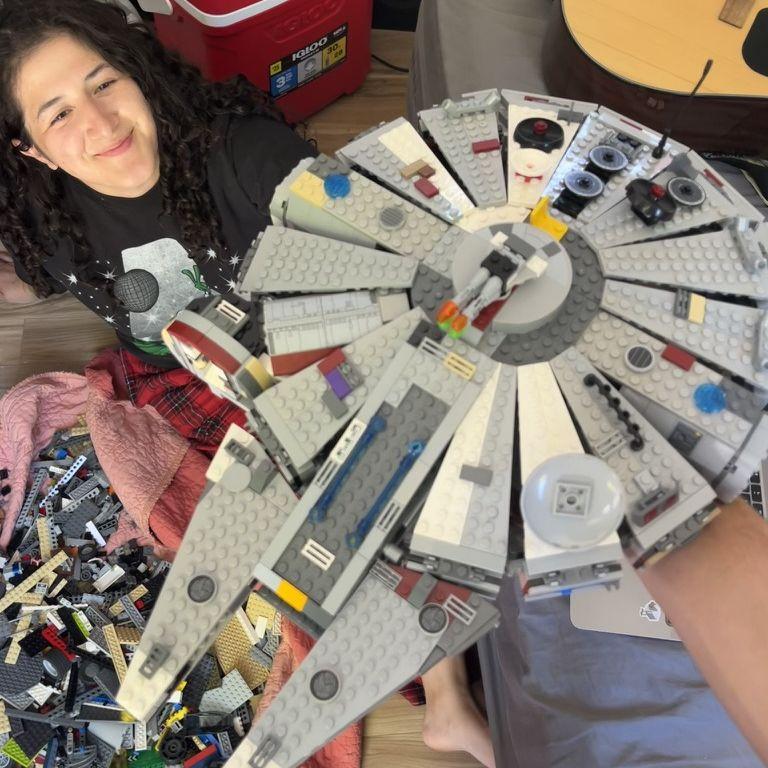 We put this together using the thousands of lego pieces lucas had... It was the hardest and most rewarding projects to put this together. Our biggest flex