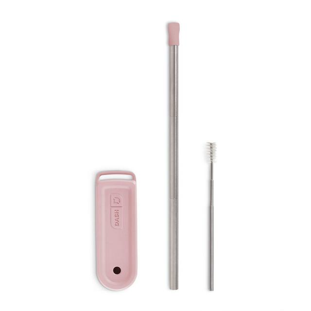 Dash® Collapsible Magnetic Super Straw with Case in Rose