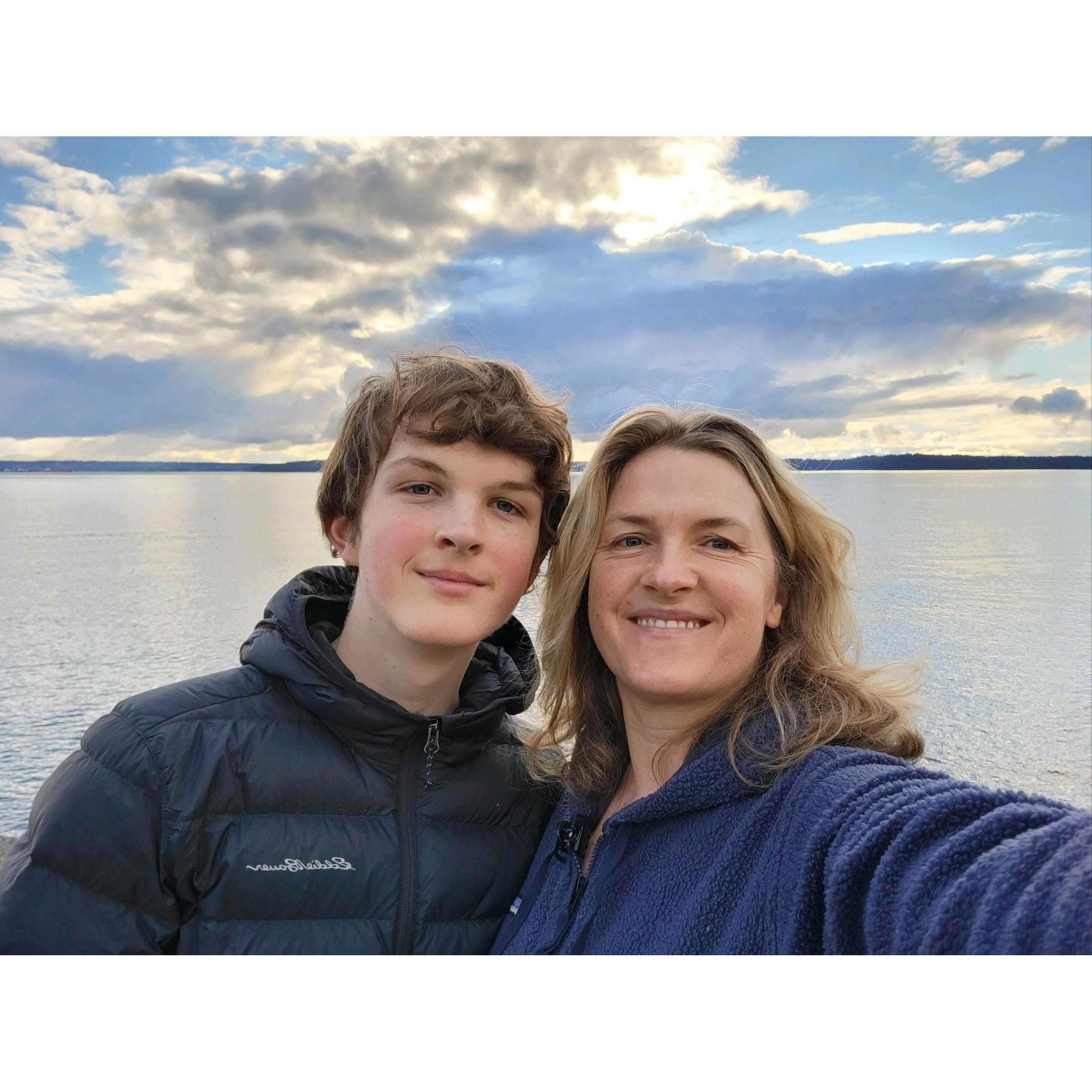 Winter with his mom, Hannah. 