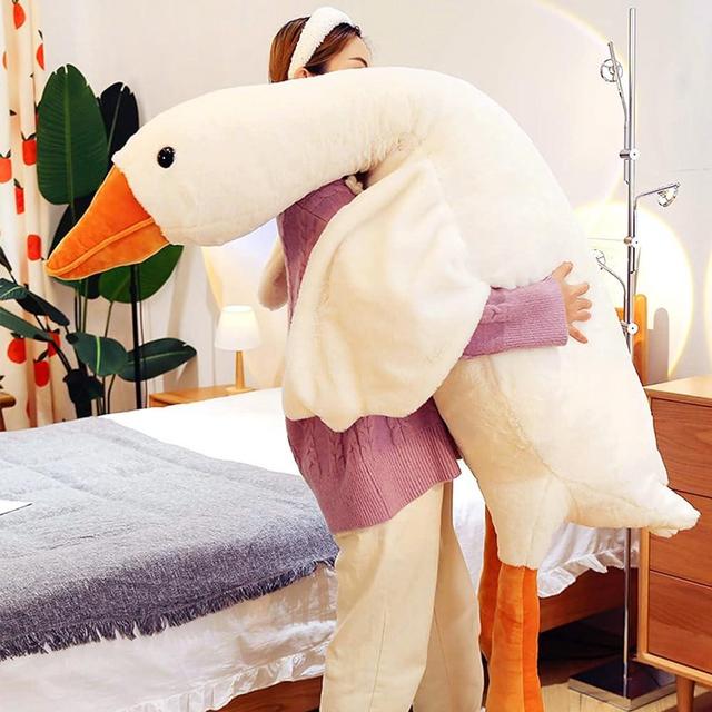 CottonStar Goose Stuffed Animal 75 Inch Plush Toy, 6 Foot Giant Duck Plush, Super Soft Huge Plushies Pillow Hugging, Gift for Kids and Friends, White