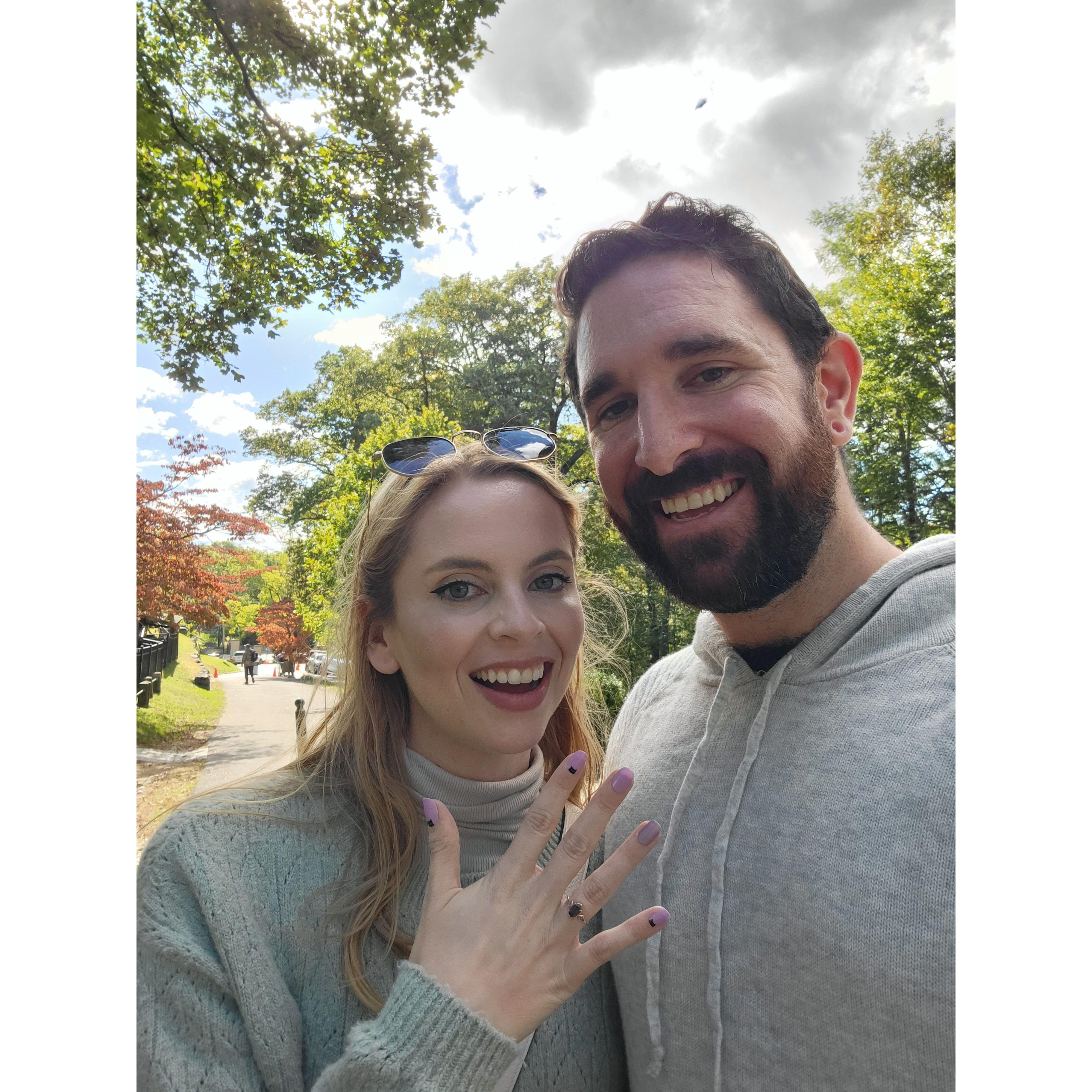 Right after the proposal! Taken October 16th in Sleepy Hollow NY, 2023.