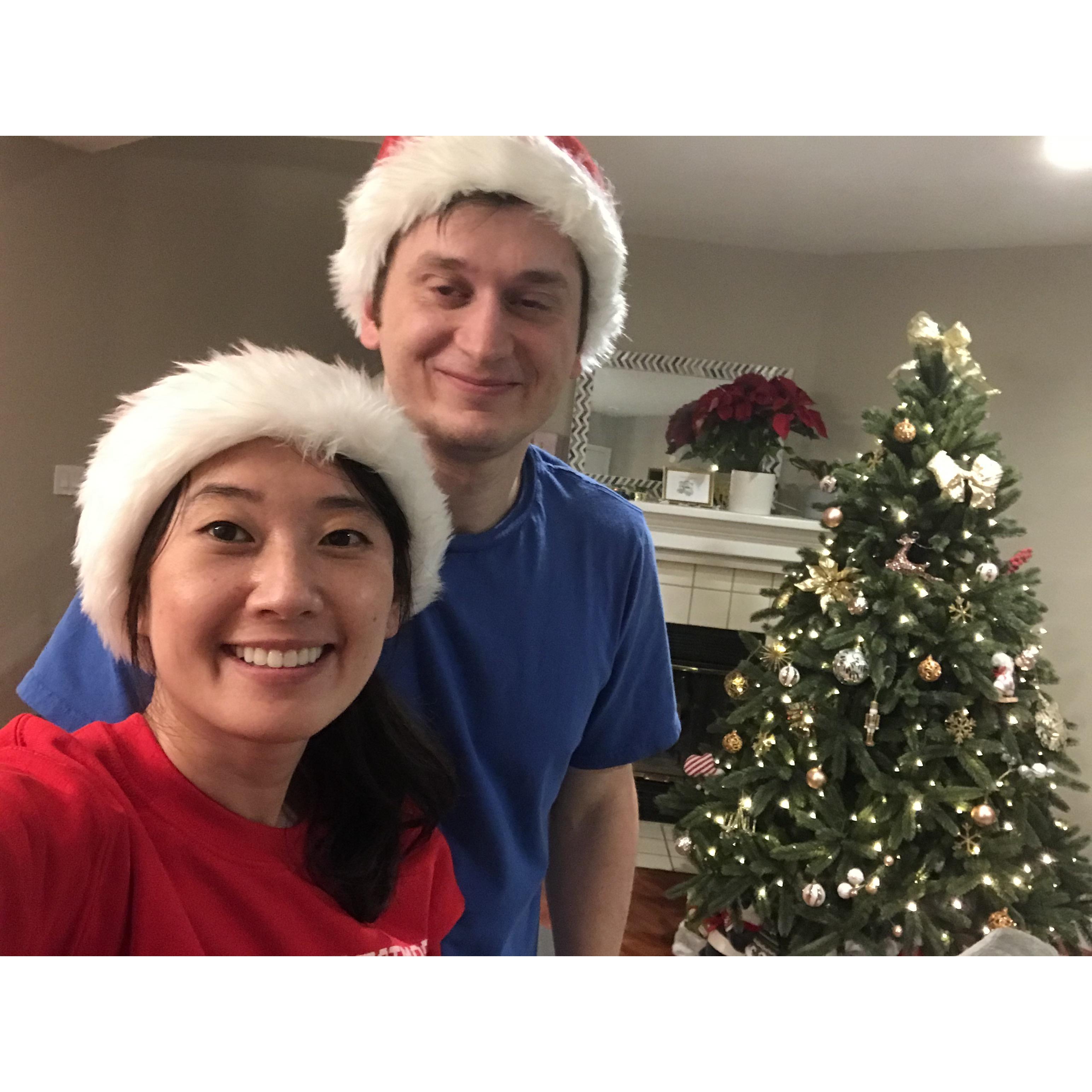First Christmas together. It's also the first Christmas tree I ever had, because Vit insisted that we get a Christmas tree 🎄