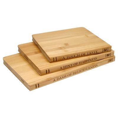 Sabatier Library 3 Pack Bamboo Cutting Board Set