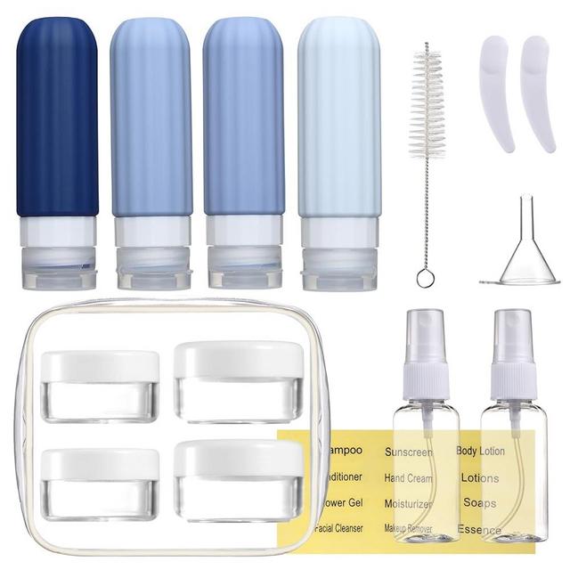 Mrsdry 16 Pack Travel Bottles Set for Toiletries, Leakproof Travel Containers for Toiletries TSA Approved Silicone Travel Accessories Squeezable Refillable 3oz for Shampoo Conditioner Lotion