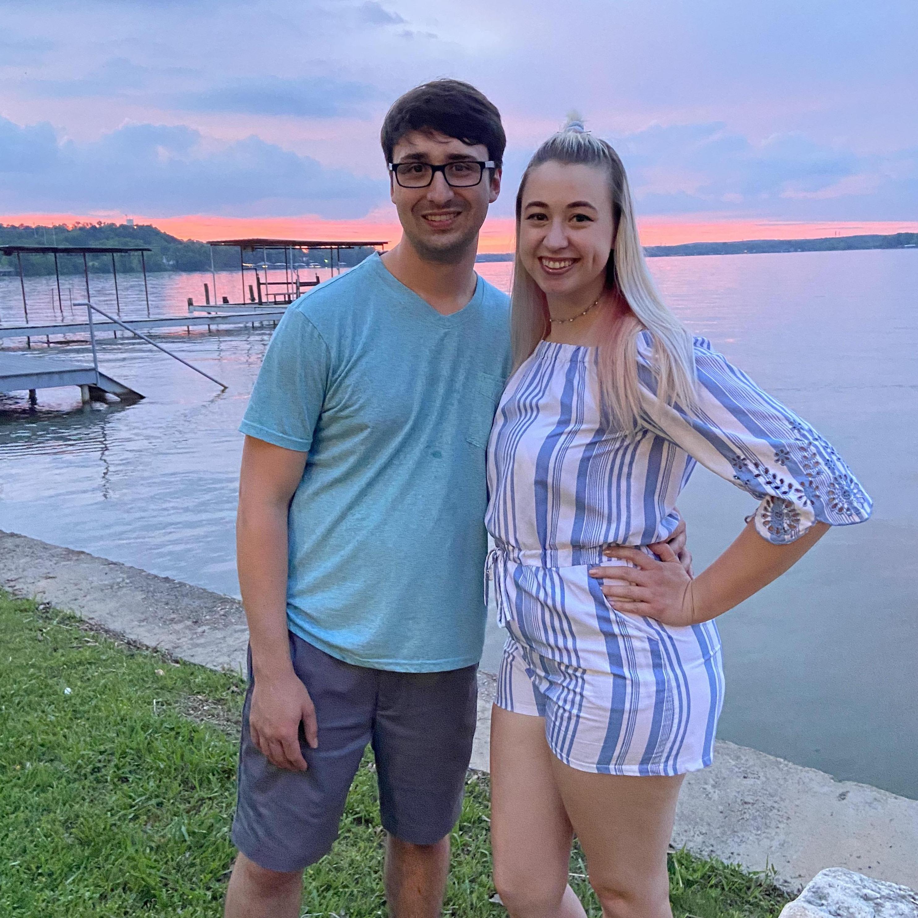 Grant and Bailey enjoy Cole and Marissa's rehearsal dinner off of Lake Weatherford.