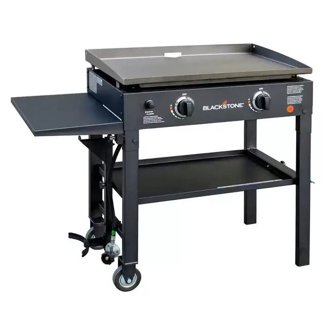 2-Burner Griddle Cooking Station in Black