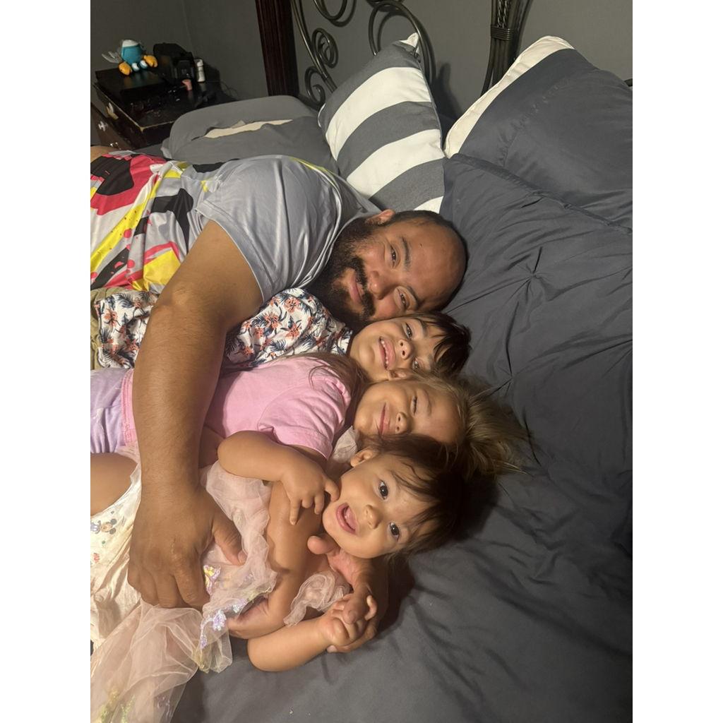 Dad with his babies.