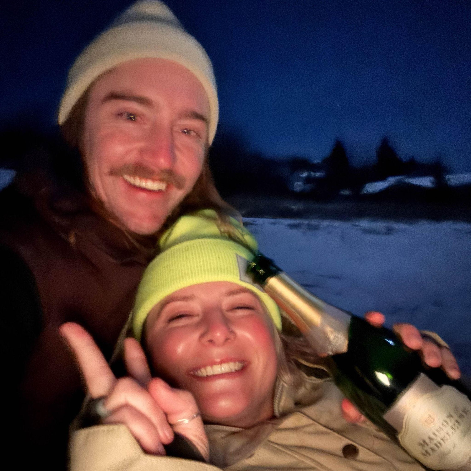 Champagne sledding!